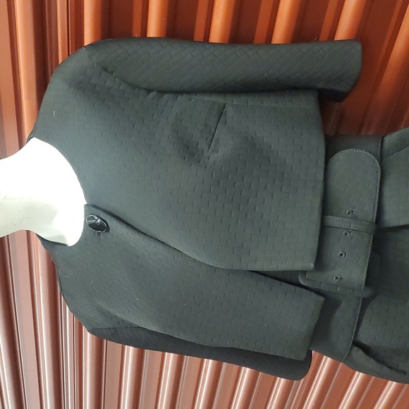 Unger Jet Black Cocktail Dress & Jacket Crop Blazer Size 10 - Picture 13 of 16